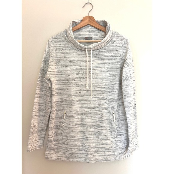 Talbots Tops - Talbots Womens Space Dye Cowl Neck Tunic Pullover Cozy Sweatshirt Gray Small